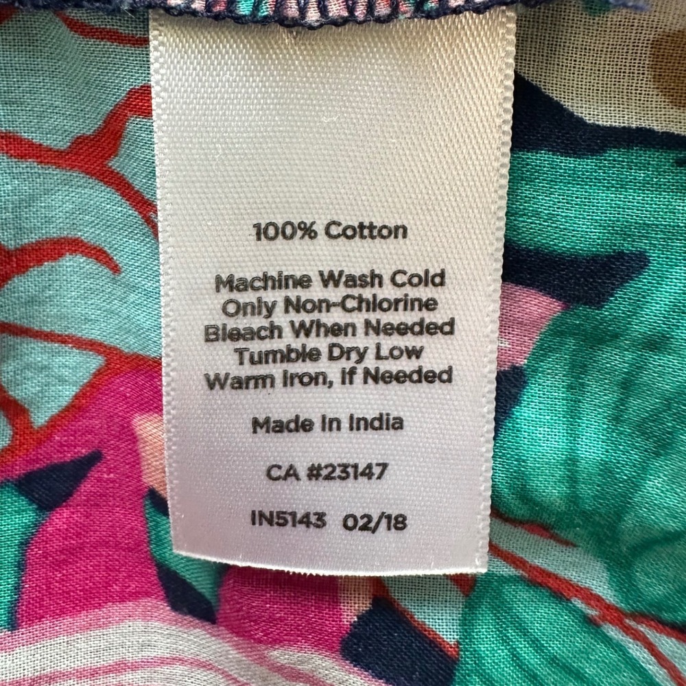 Talbots Tropical Button Down Shirt Womens Plus 14-16 Preppy Coastal Resort - Picture 6 of 6